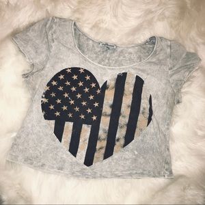 American flag heart crop